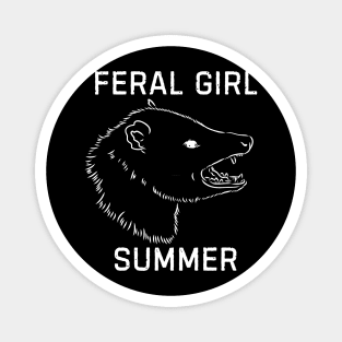 Feral Girl Summer Opossum Vintage Magnet